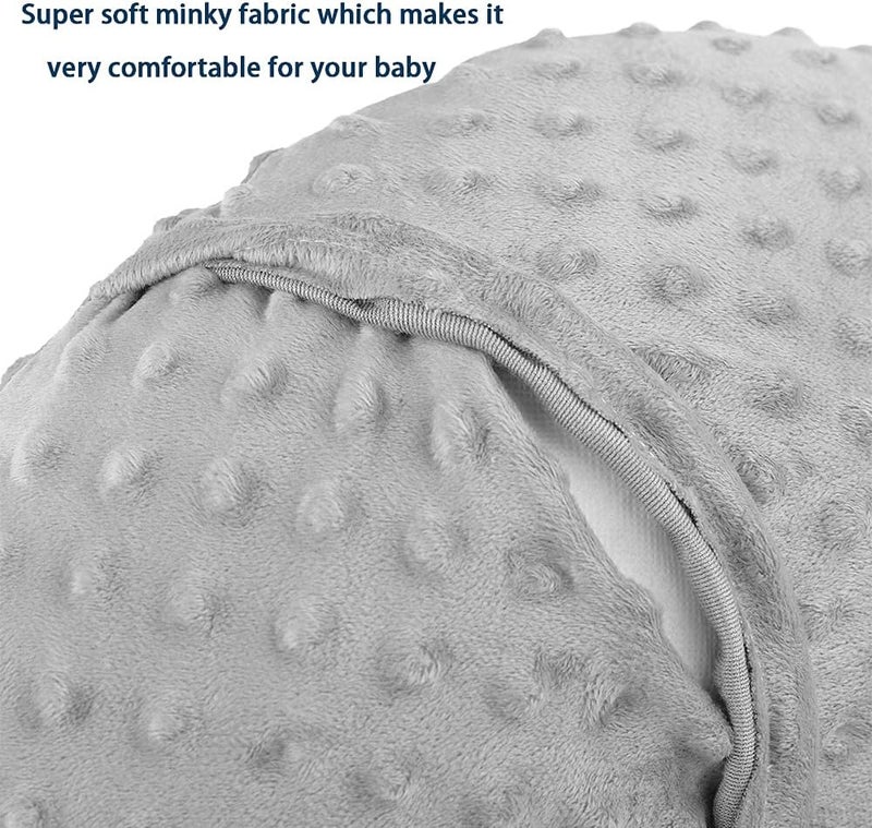 iEvolve Minky Nursing Pillow Cover Breast Feeding Pillow Cover Slipcover U Shape for Baby Boy Girl,Cover Only(Black) - Image 3